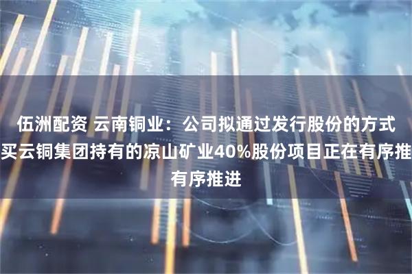 伍洲配资 云南铜业：公司拟通过发行股份的方式购买云铜集团持有的凉山矿业40%股份项目正在有序推进